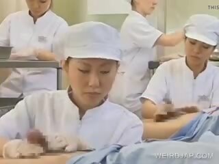 Japanilainen sairaanhoitaja työskentely karvainen peniksen, vapaa xxx video- b9
