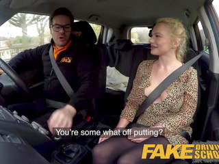 Fake Driving School Blonde Polish Babes Pussy gets.