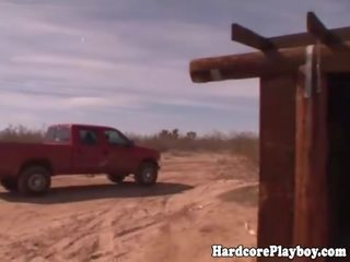 Hitch hiked teen fucking in back of truck