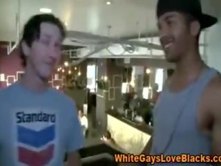 Naughty interracial gangster sucks prick